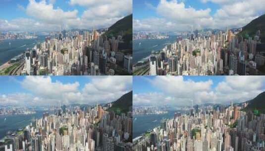 香港港岛中环建筑航拍高清在线视频素材下载