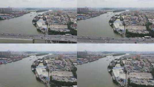 广州东沙大桥车流高清在线视频素材下载