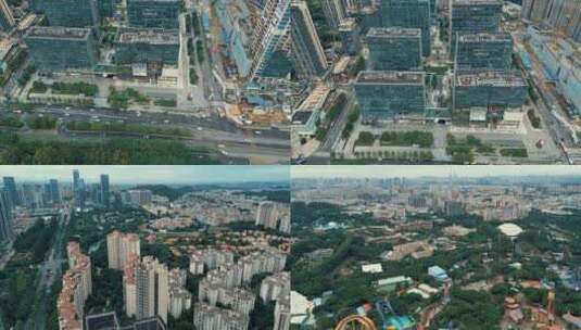 广州番禺区城市商业综合体和长隆度假区高清在线视频素材下载