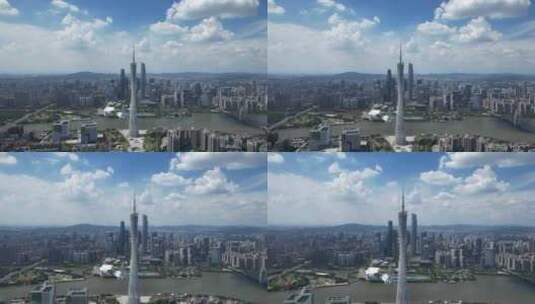 广州城市风光：广州塔、广州中轴线高清在线视频素材下载