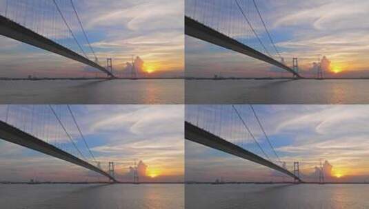 航拍大湾区东莞南沙大桥高清在线视频素材下载