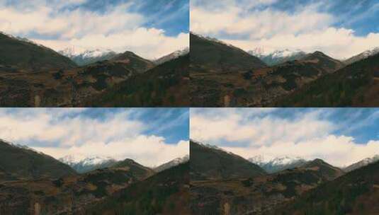 西藏林芝雪山山顶云雾延时 远景高清在线视频素材下载