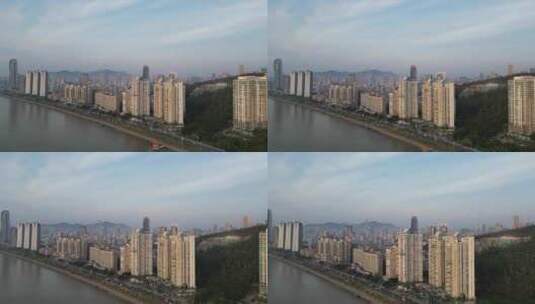 航拍广东珠海城市风光珠海大景高清在线视频素材下载