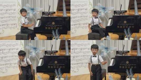 儿童钢琴音乐会表演高清在线视频素材下载