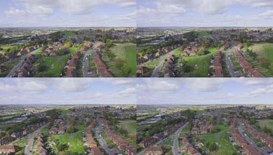 杜斯伯里·摩尔议会庄园的无人机航拍镜头，高清在线视频素材下载