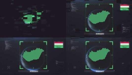 匈牙利国旗和地图Hud4K高清在线视频素材下载
