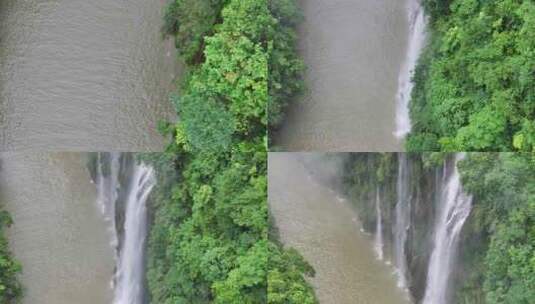 马玲河峡谷瀑布群航拍高清在线视频素材下载