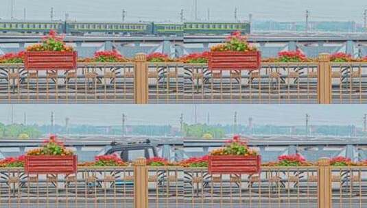 北京通州北运河玉带河桥城市风光高清在线视频素材下载
