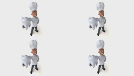 有趣的3D卡通厨师高清在线视频素材下载