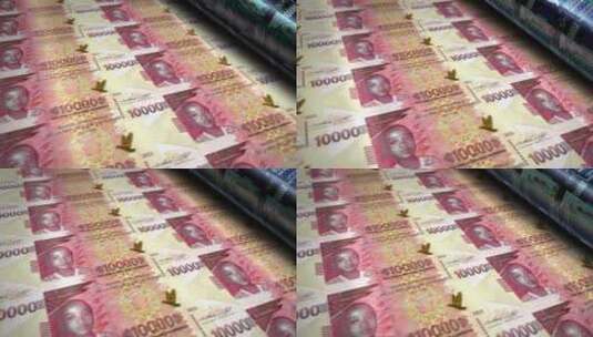 几内亚法郎钞票印刷无缝循环高清在线视频素材下载