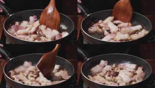 鲜炸黄豆肉酱制作过程高清在线视频素材下载