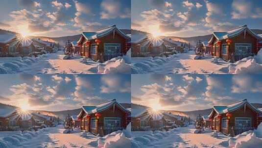 「有版权」航拍中国雪乡4K高清在线视频素材下载