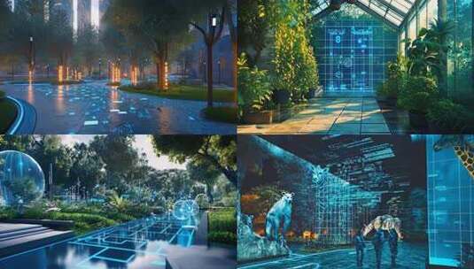 科技赋能城市现代化公园建设 数字化智能高清在线视频素材下载