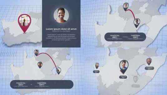南非地图卡通人物创意标记地点AE模板高清AE视频素材下载