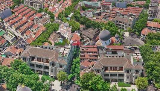 上海市徐汇区新乐路82号历史建筑航拍高清在线视频素材下载
