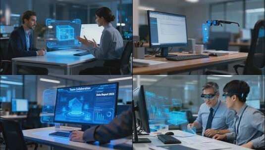 科技赋能数字化办公 远程团队协作视频会议高清在线视频素材下载