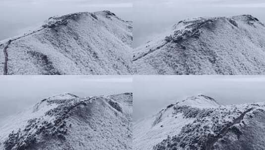 航拍天目山脉龙王山雾凇雪景风光高清在线视频素材下载