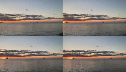 日落时平静的海洋高清在线视频素材下载