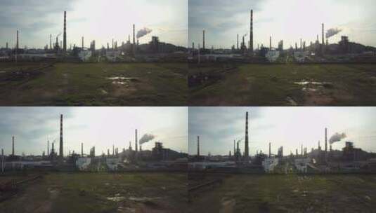 炼油厂  航拍 环境污染 工业高清在线视频素材下载