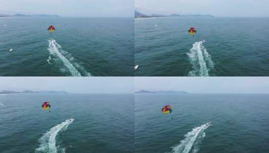 水上摩托艇拖曳滑翔伞3高清在线视频素材下载
