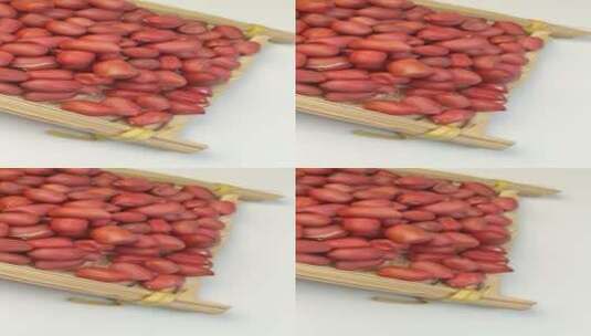 4K实拍红皮红衣花生米特写旋转静物展示视频素材高清在线视频素材下载