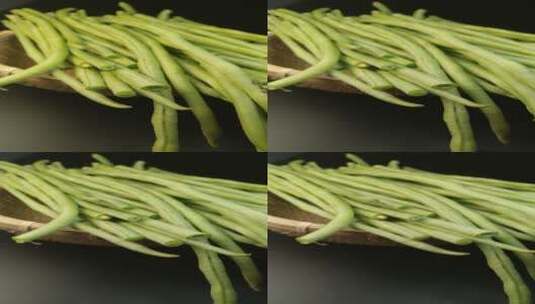 4K新鲜长豆角豇豆4K食品高清在线视频素材下载