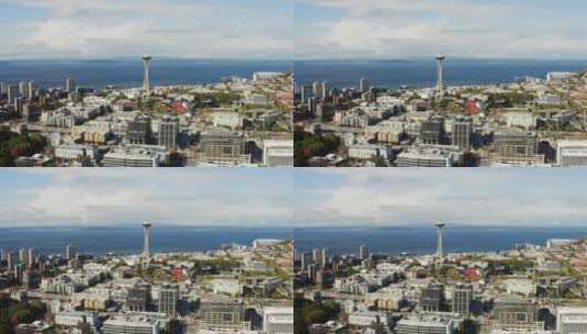 城市上空的航拍高清在线视频素材下载