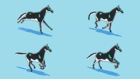 漫画马奔跑的背景高清在线视频素材下载
