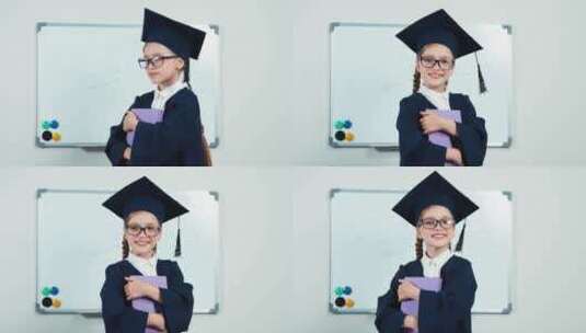 女孩穿着毕业服高清在线视频素材下载