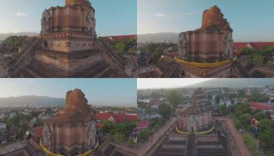 泰国旅游视频泰国清迈大塔寺景区高清在线视频素材下载