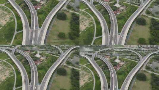 航拍福建泉州城市高架桥交通高清在线视频素材下载