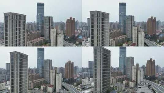 上海长宁区航拍高清在线视频素材下载
