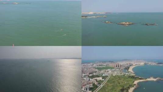 海边小镇航拍美丽的海岸线海边城市高清在线视频素材下载
