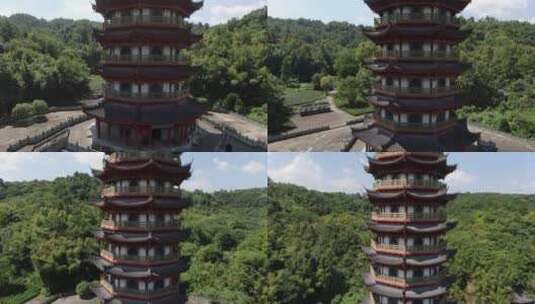 海派浙江绍兴新昌大佛寺佛塔高清在线视频素材下载