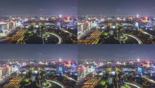 东莞中心广场夜景高清在线视频素材下载