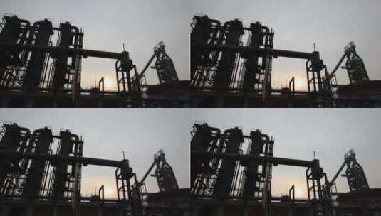 北京首钢公园工业风落日延时视频高清在线视频素材下载