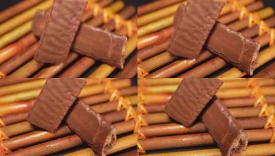 巧克力威化饼干高清在线视频素材下载
