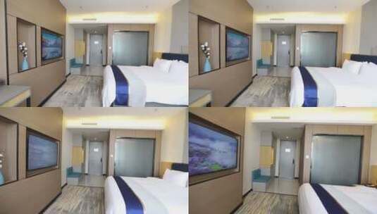 酒店环境 标准间 大床房 浴室高清在线视频素材下载