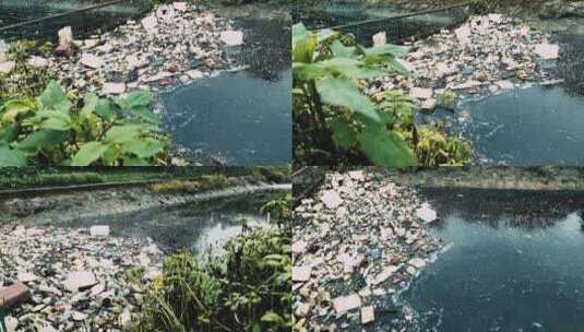 河道垃圾污染高清在线视频素材下载