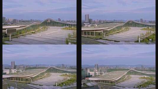 4k航拍成都天府新区中国西部国际博览城高清在线视频素材下载