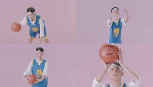 篮球男孩 时尚篮球高清在线视频素材下载