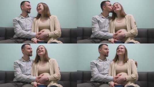 男人亲吻怀孕的妻子高清在线视频素材下载