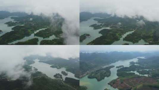 巴马唯美雨后湖泊云雾缭绕高清在线视频素材下载