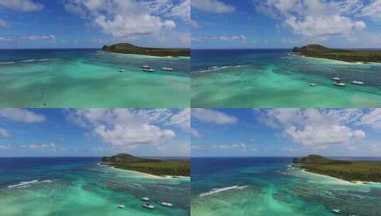 航拍唯美碧海蓝天大海海岛全景高清在线视频素材下载