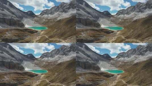 四川甘孜州稻城亚丁雪山湖泊自然风光航拍高清在线视频素材下载
