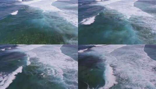 航拍波涛汹涌的海面海浪巨浪翻滚高清在线视频素材下载