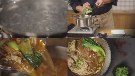 土豆粉米线 烹饪制作 美味速食 地方小吃高清在线视频素材下载