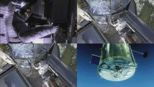 太空中的空间站和航天员高清在线视频素材下载