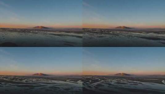 黄昏时分的雪山天际线景观高清在线视频素材下载