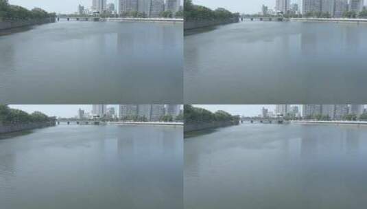 航拍：通透清澈的河水 飞鸟掠过江面高清在线视频素材下载